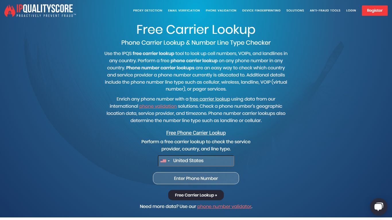 Free Carrier Lookup | Phone Carrier Lookup - IPQualityScore